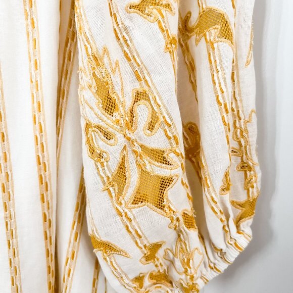 Anthropologie Embroidered Sweetheart Maxi Dress - XL - Neutral - Picture 8 of 8